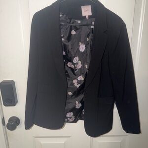 Candie's Black Blazer with Floral Lining